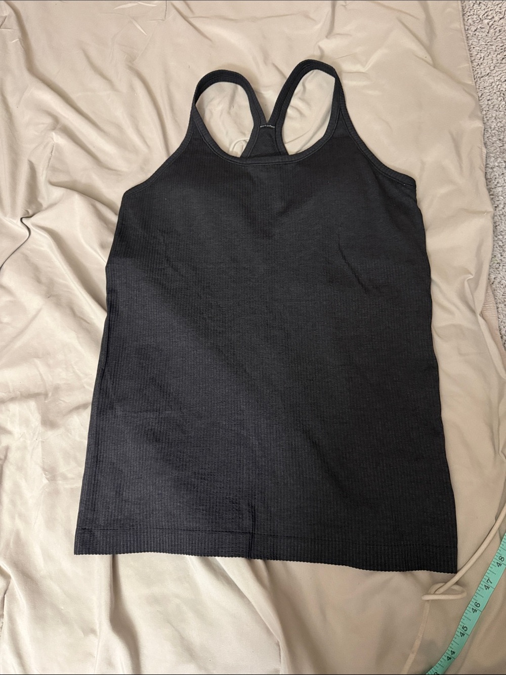 Lululemon Ebb to street charcoal grey tank